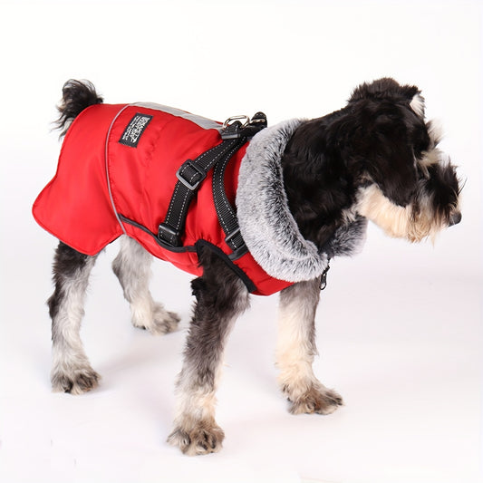 1pc Dog Coat Winter Jacket With Reflective Strap